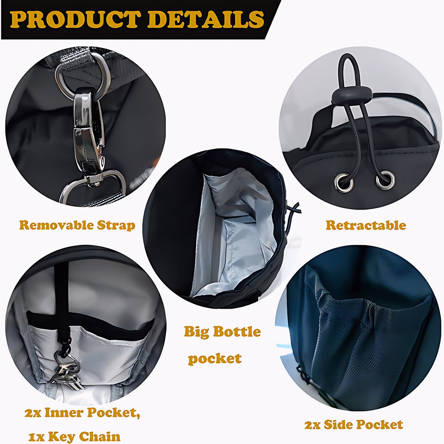 3-Magnet Gym Bag | Secure Phone & Bottle