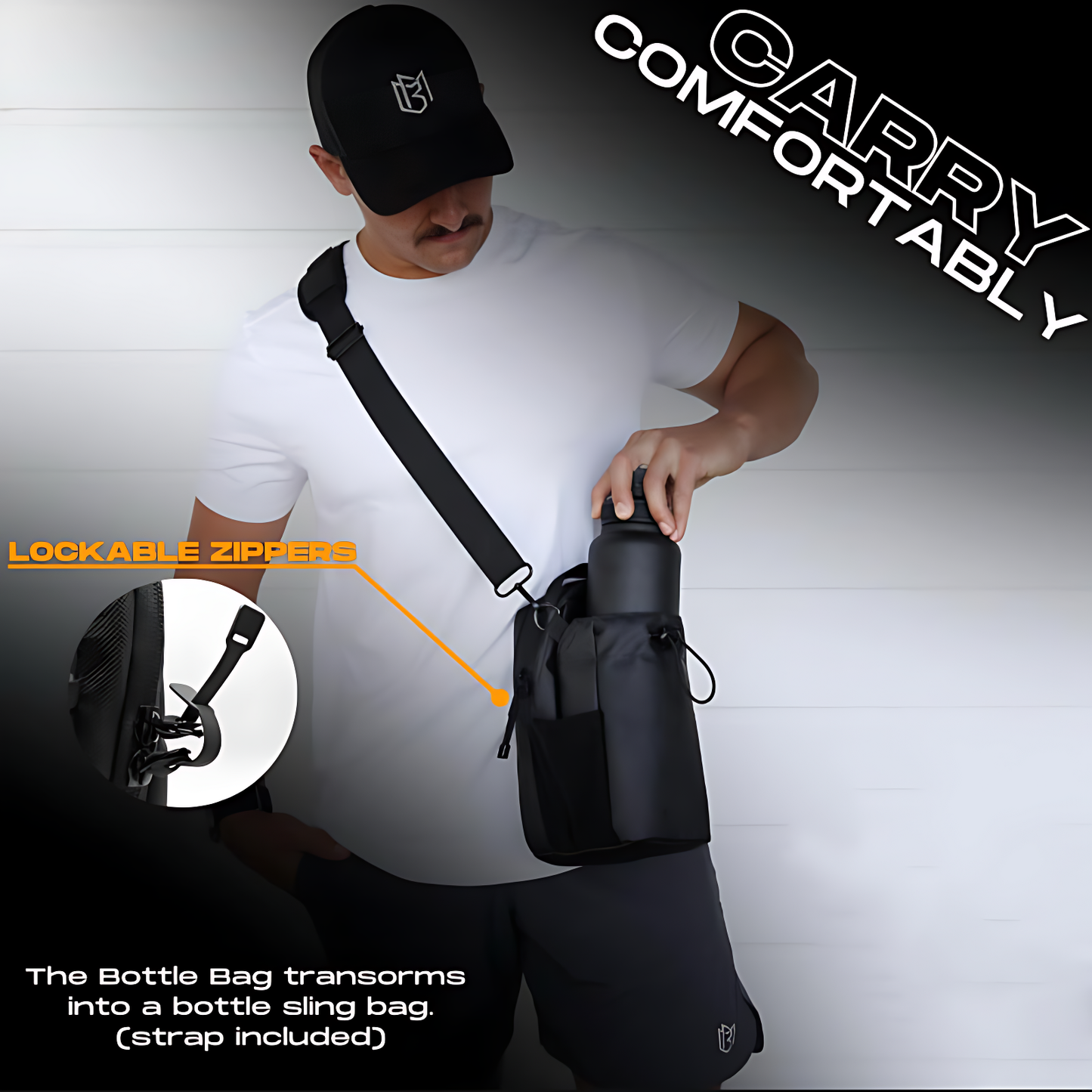 3-Magnet Gym Bag | Secure Phone & Bottle