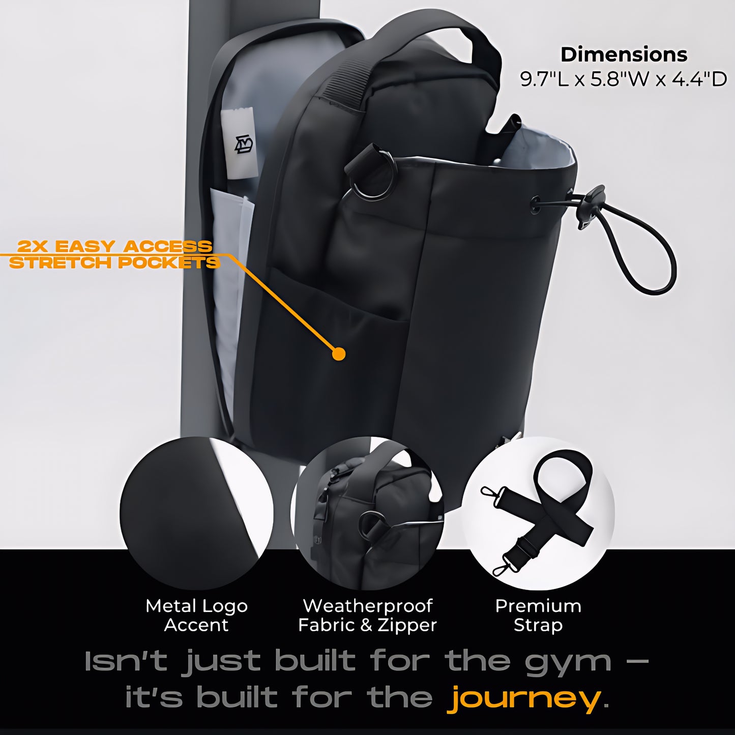 3-Magnet Gym Bag | Secure Phone & Bottle